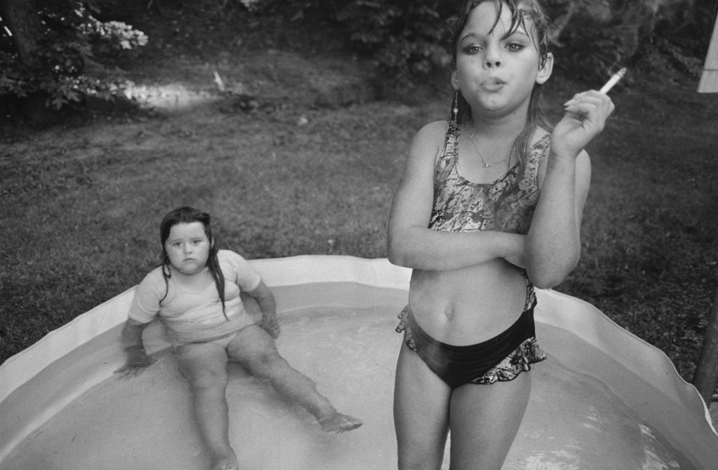Amanda and Her Cousin Amy Valdese, North Carolina, 1990 (214H-143-002)
