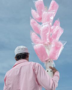 A cotton candy seller at the beach of Cox's Bazar